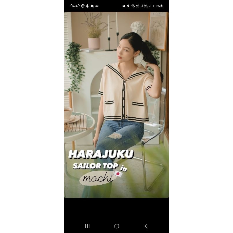 Bebeplum Harajuku Top in Mochi Ready stock