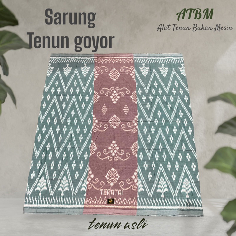 Sarung tenun goyor jahit tengah asli-ATBM Alat Tenun Bukan Mesin-motiv khas Bali loloan