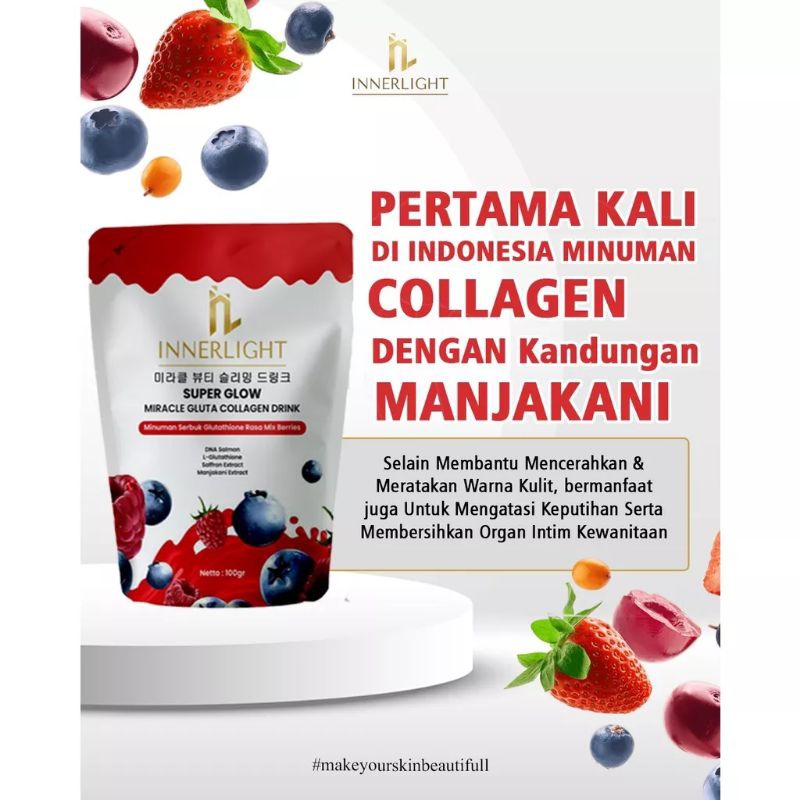 INNERLIGHT COLLAGEN DRINK WITH SAFFRON DAN MANJAKANI EXTRACT | Minuman Collagen pencerah kulit | Col