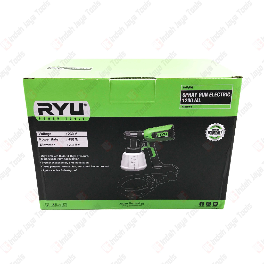 RYU RSE800-2 1200mL Spray Gun Elektrik - Cat Electric Semprot Dinding