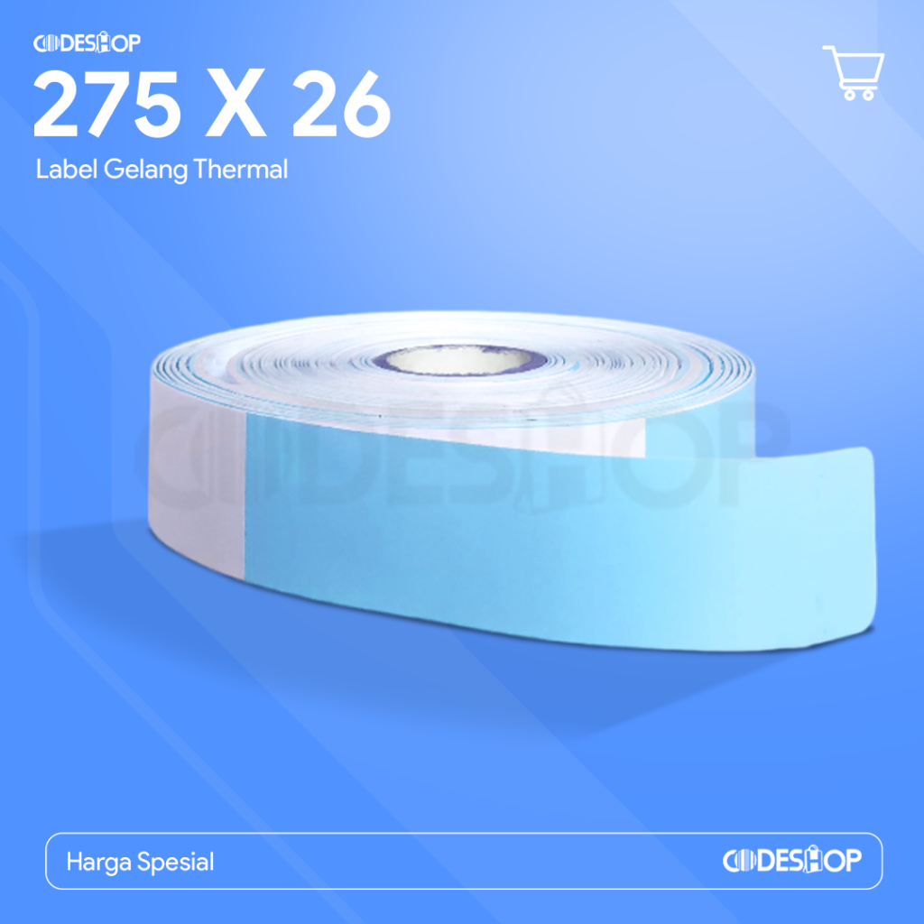 

Codeshop Label Gelang Pasien Biru 275x26mm Thermal isi 200 pcs