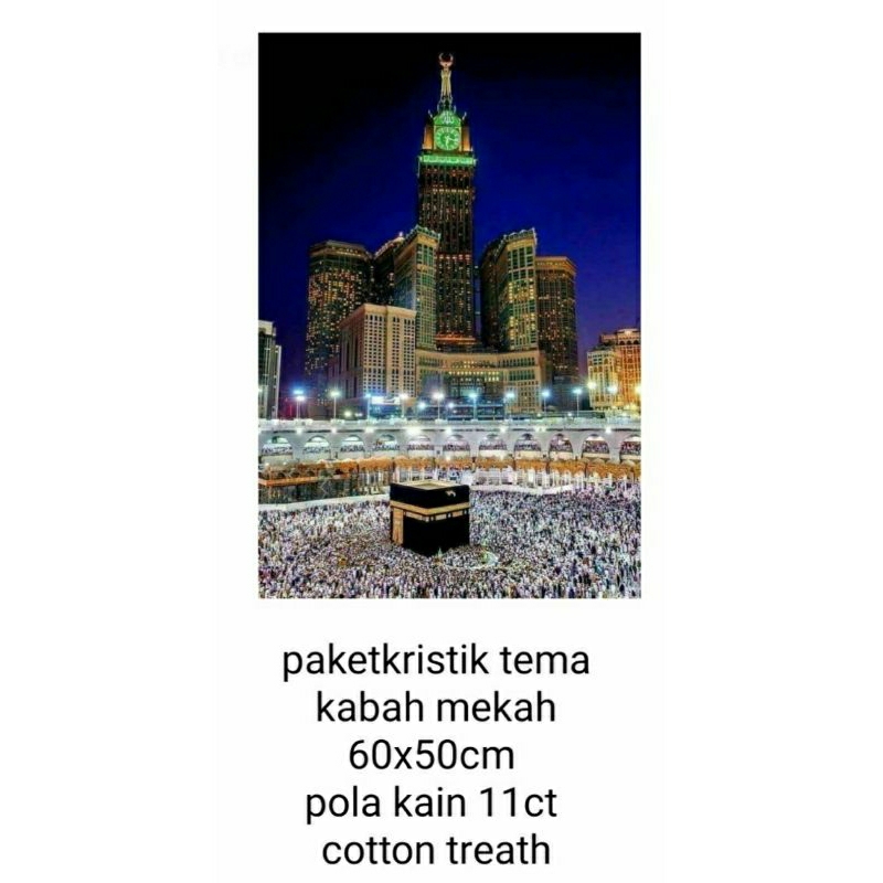 paket kristik pola kain 11ct tema kabah mekkah