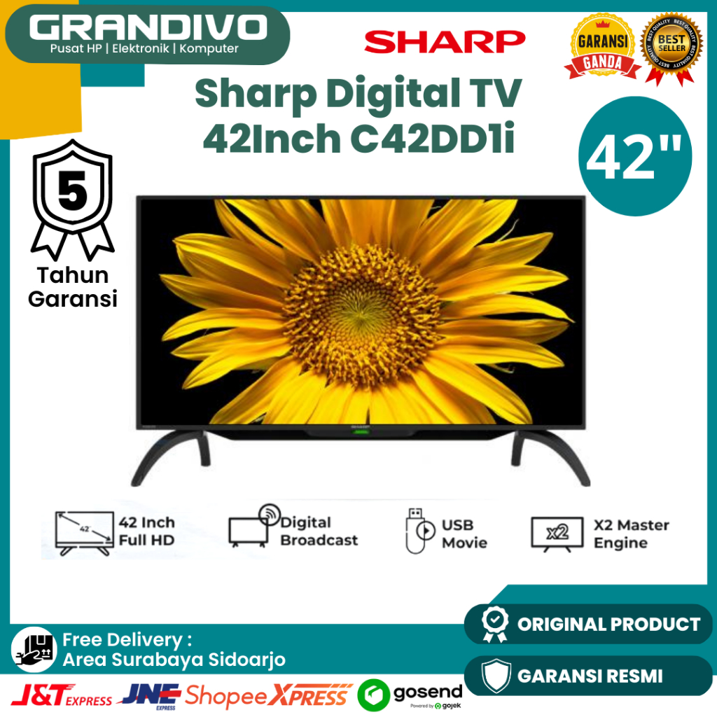 TV Digital Sharp 42 Inch C42DD1i HDR10 Full HD Garansi Resmi Sharp - Grandivo
