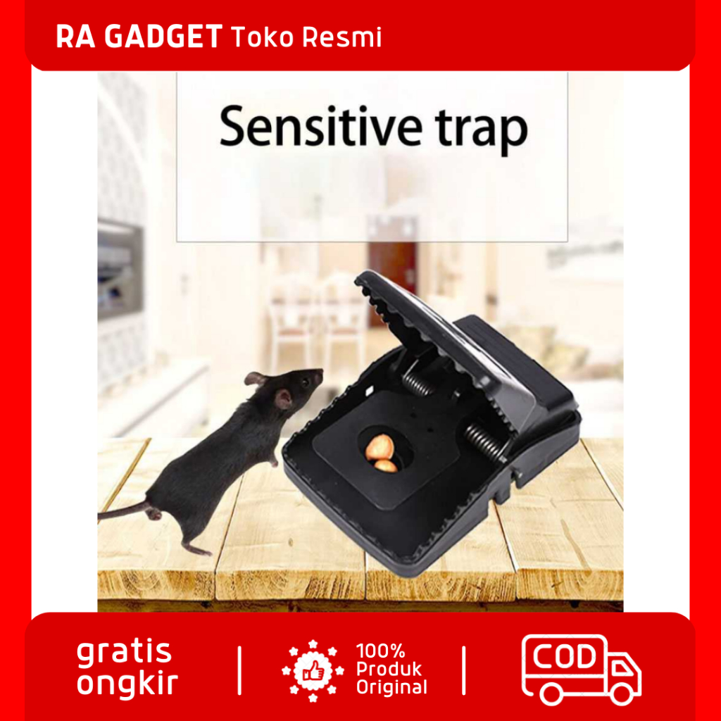 Jebakan Perangkap Tikus Black Mouse Sensitive Trap / Alat Penangkap Penjepit Jepit Jepretan Jepret T
