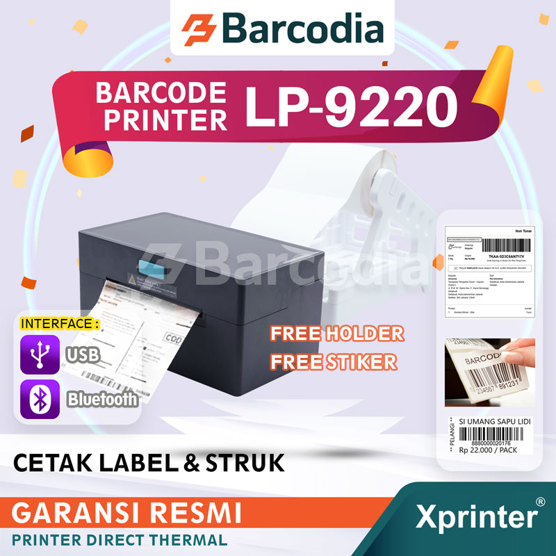 PRINTER BARCODE THERMAL LABEL STIKER 4&quot; A6 LP-9220 BLUETOOTH USB / PRINTER LABEL ALAMAT PRINTER RESI OLSHOP