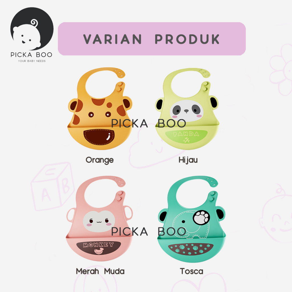 PICKA BOO  Celemek Makan Bayi Bahan Silikon BPA FREE