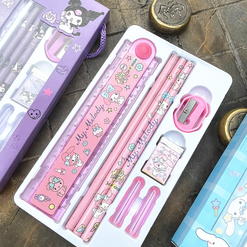 5 IN 1 SET ALAT TULIS SANRIO SET ALAT TULIS SEKOLAH SANRIO ALAT TULIS SEKOLAH LUCU SET PENSIL CINAMOROL SET PENSIL KUROMI SET PENSIL SANRIO KADO ULANG TAHUN ANAK KADO ULANG TAHUN KADO LUCU @banyak