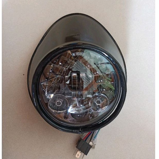 lampu daymaker 16 led 19led set visor besi japstyle custom all motor 5,75inchi dan 7 inchi