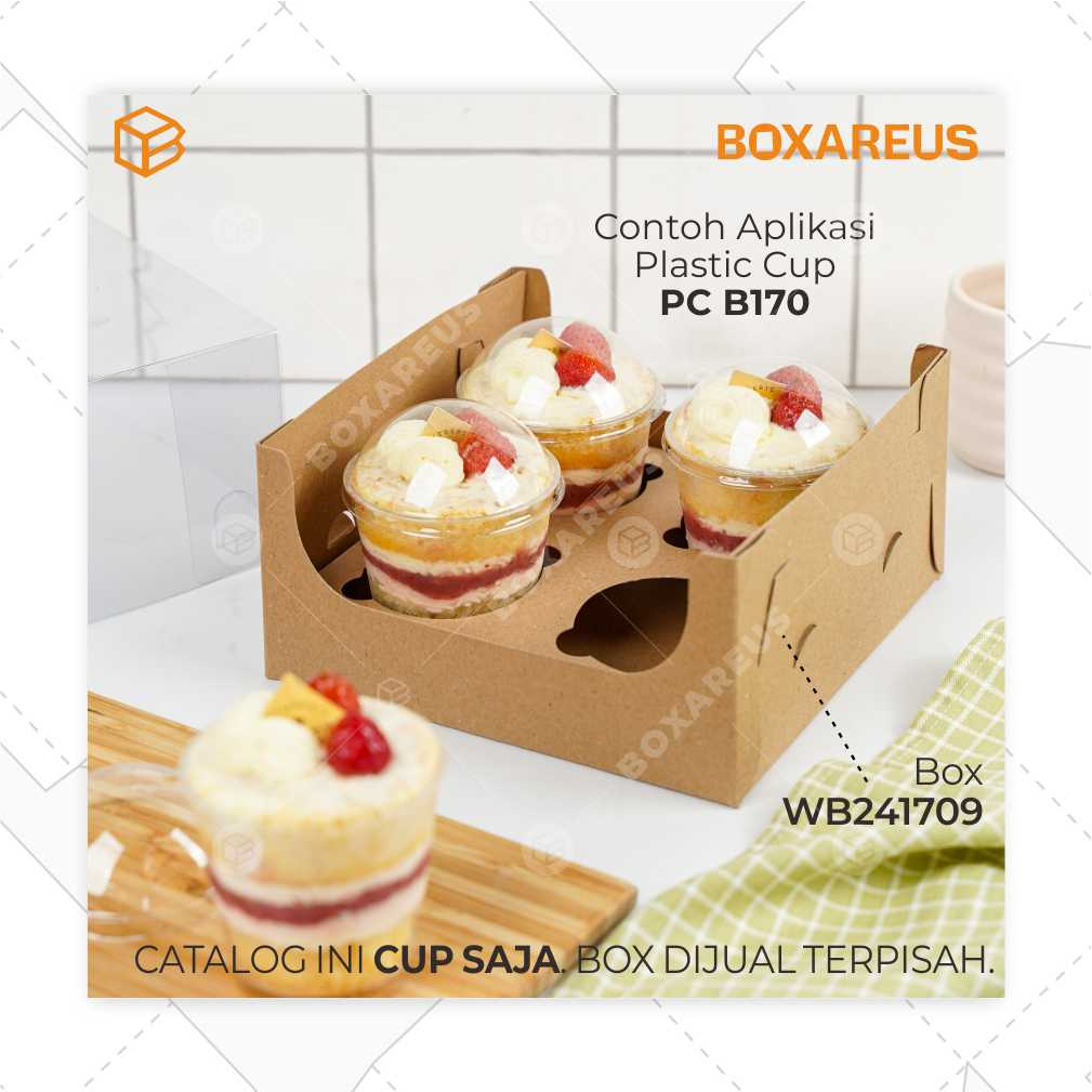 Cup Puding Wadah Agar Jelly Gelas Plastik Dessert Cup Kotak Bulat | PC