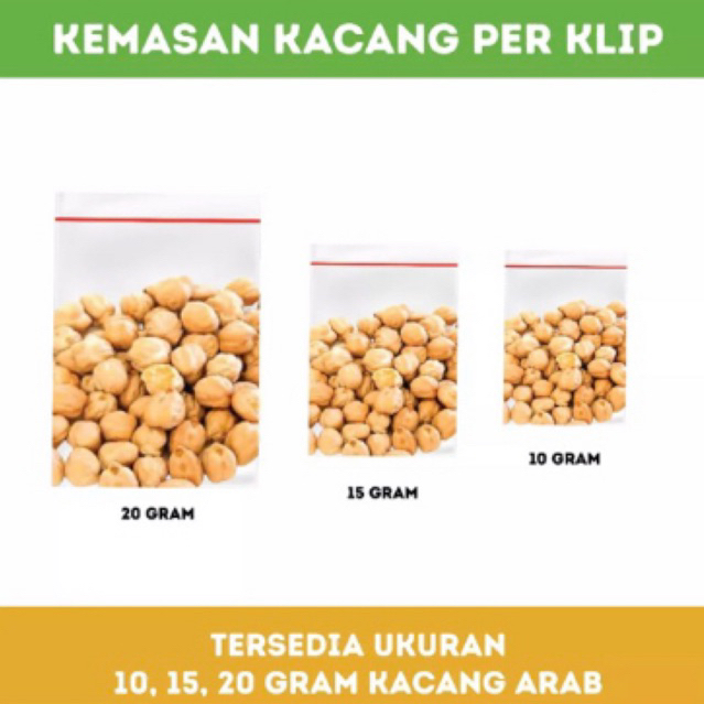 kacang kemasan per gram