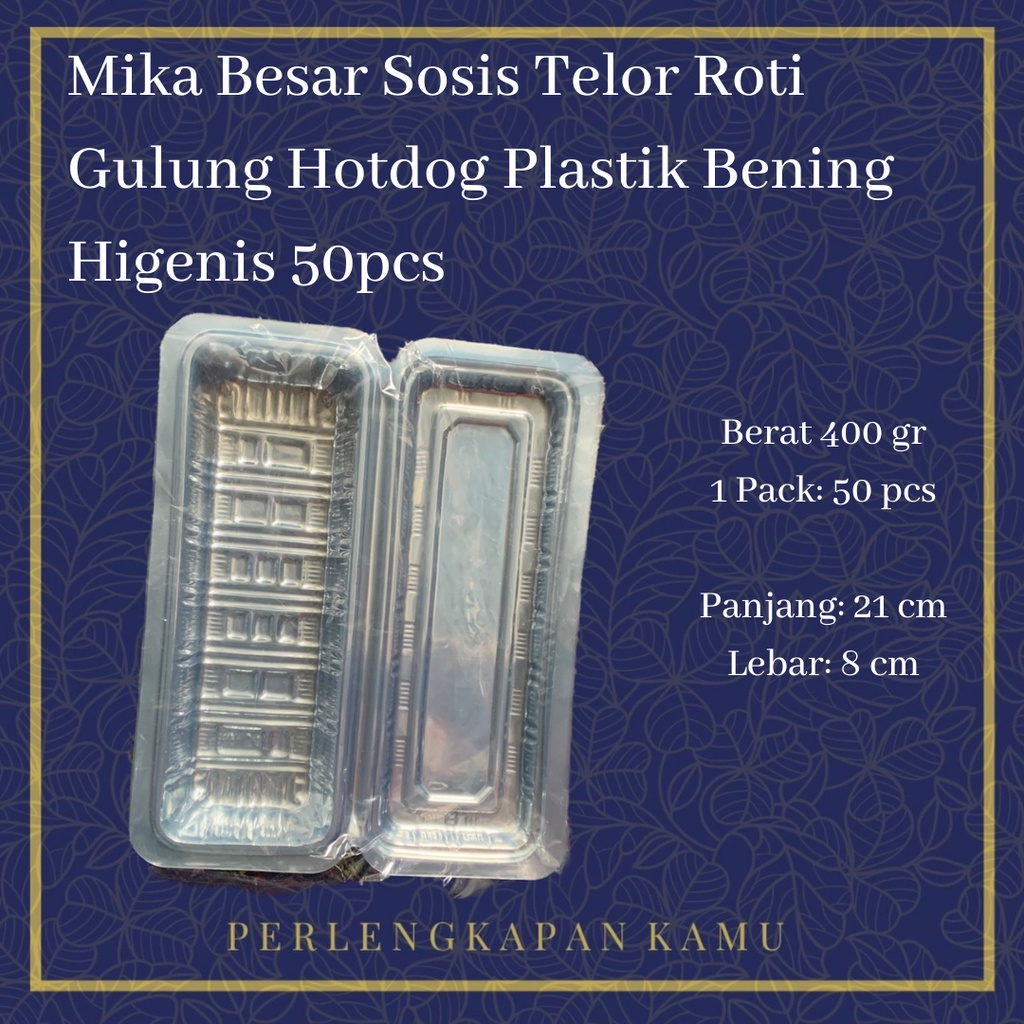 Mika Sosis  BESAR, Mika roti Hotdog Isi 50PCS Warna Bening