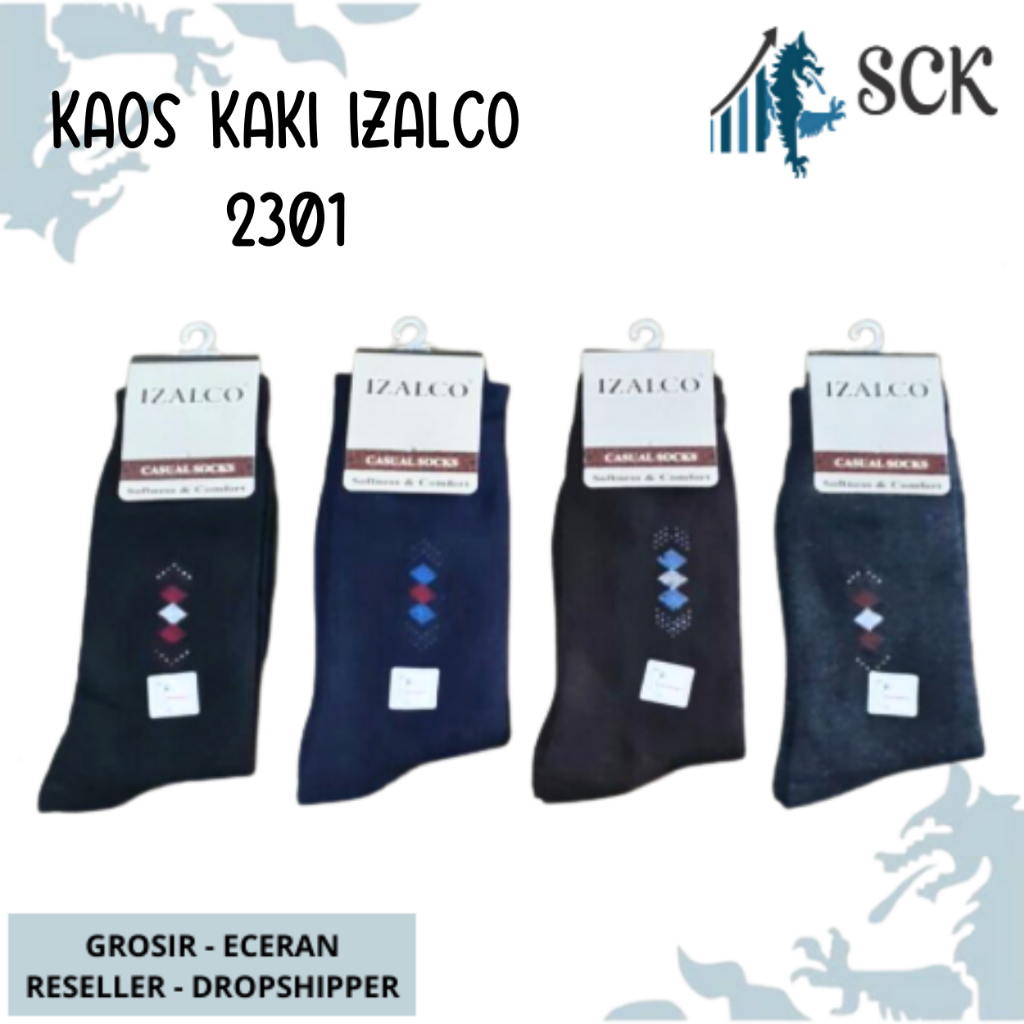 Kaos Kaki Pria IZALCO 2301 2302 2303 2304 Casual Sebetis / Pakaian Kantor - sckmenwear GROSIR