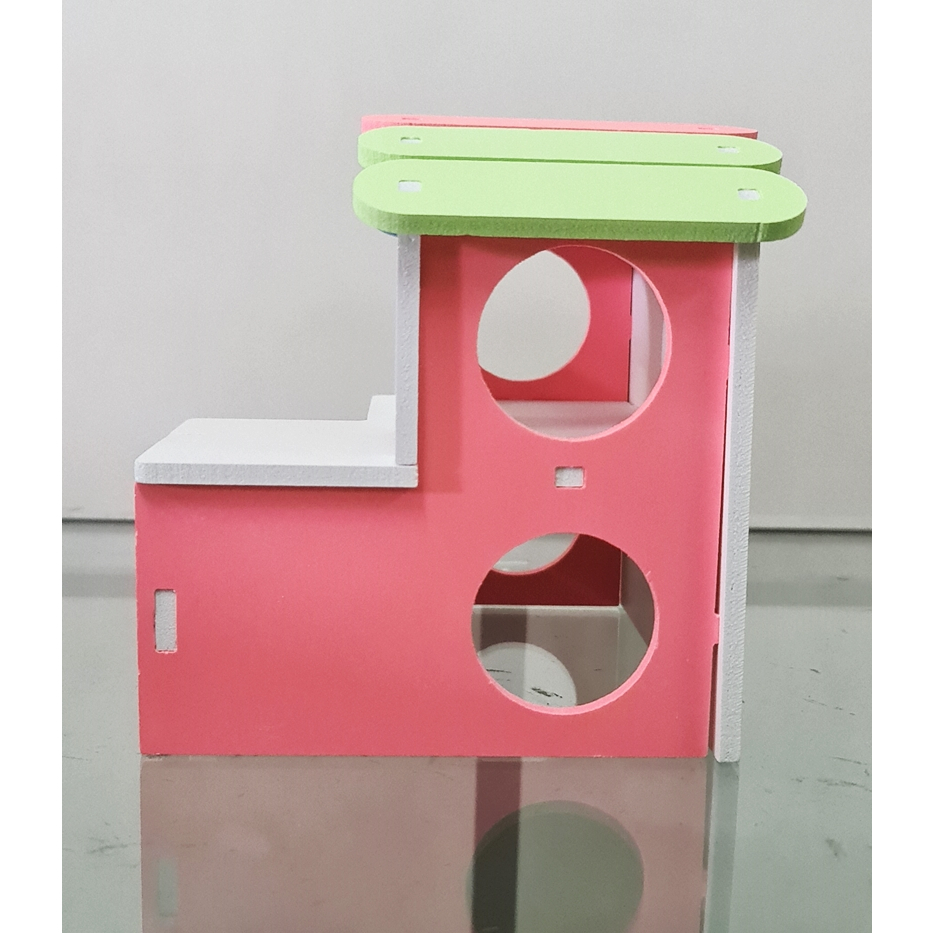 RH1,Rumah Hamster,Rumah Tempat Tidur Hamster Kayu Wooden Rainbow House