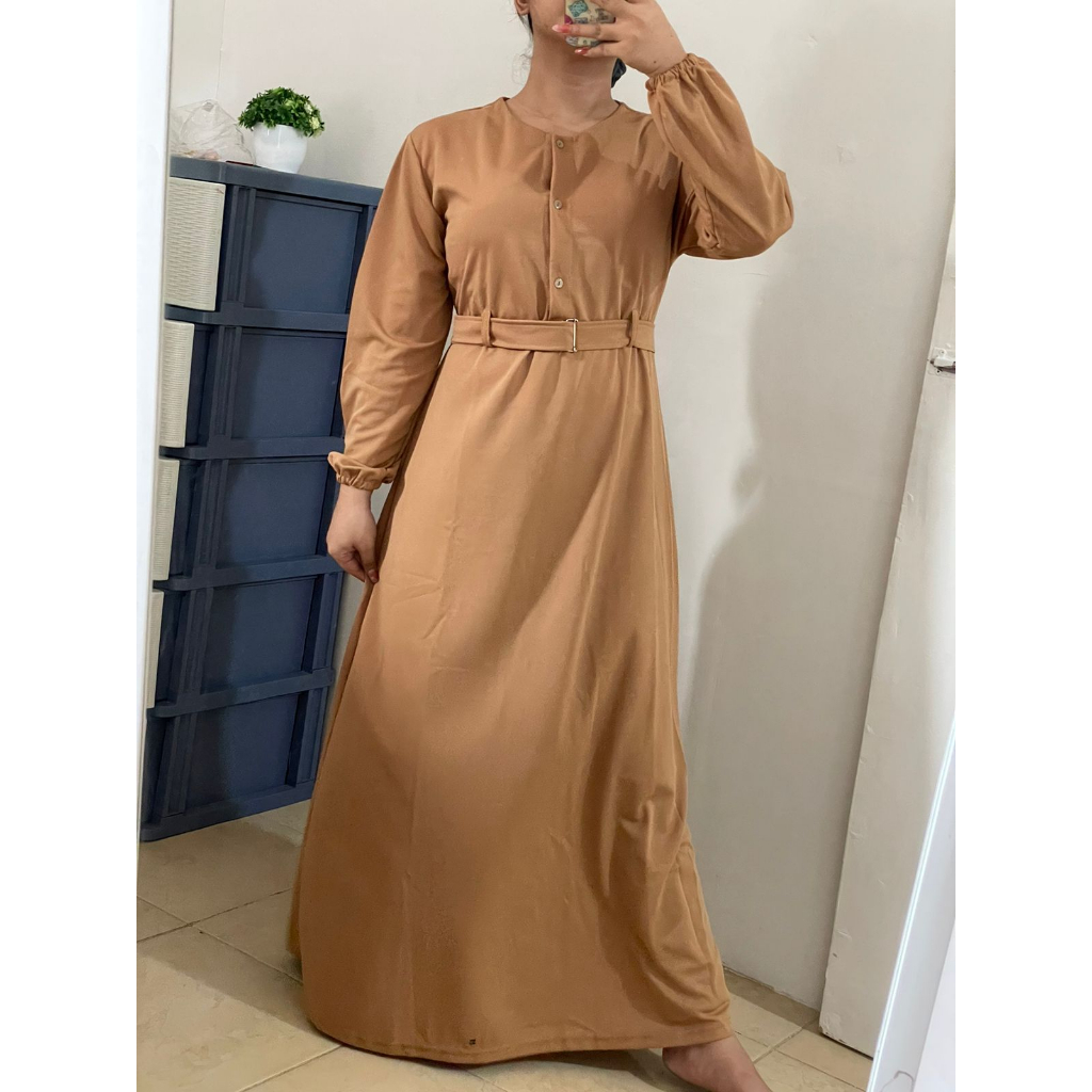 Gamis Busui Friendly Free Belt Fashion Muslim Terbaru Moscrepe