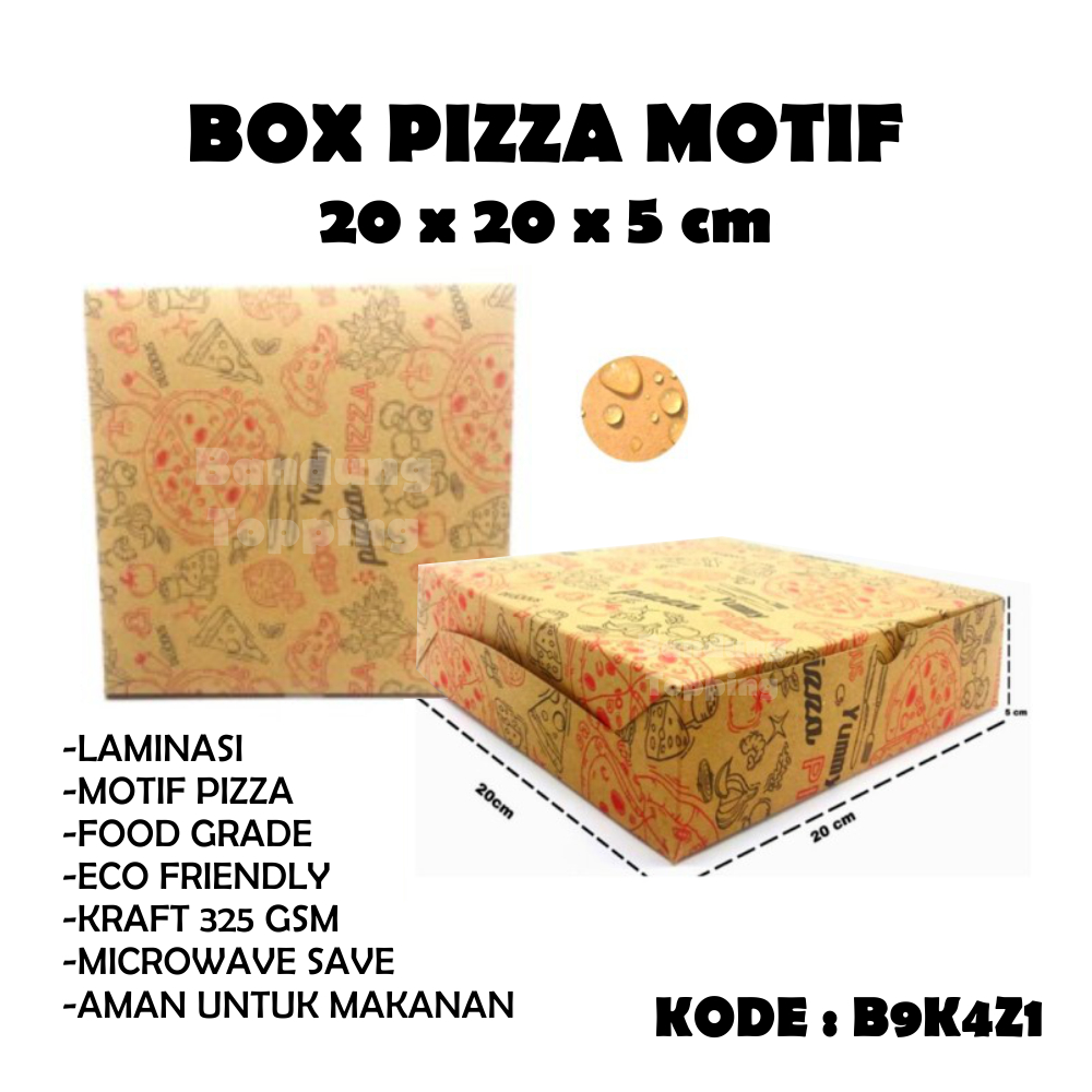 Paper Box Pizza Dus Pizza B09K4Z1-Motif-Laminasi 20x20x5 / PCS