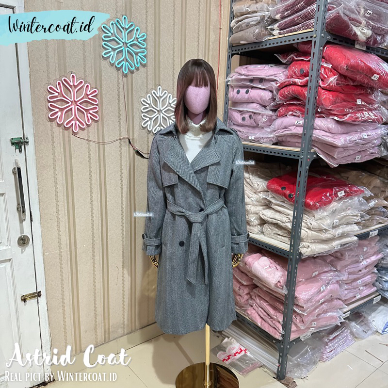 Long wool coat premium import Astrid mantel wanita autumn musim dingin winter inner cotton hangat jaket jacket panjang