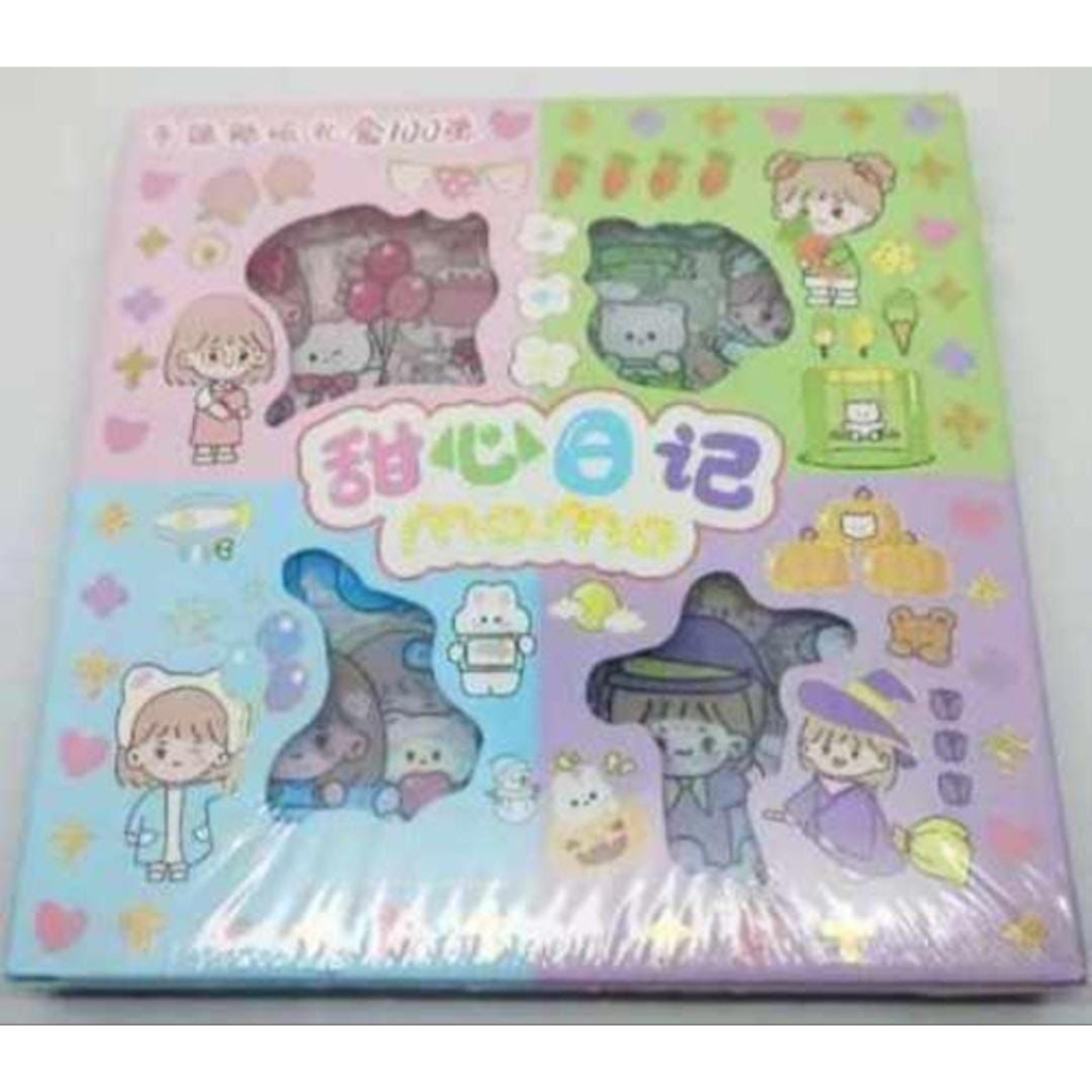 BELLA - RAINBOW STIKER MOMO ANNE MIX SET 2D VIRAL STIKER ANTI AIR  AESTHETIC  MOMO ( ISI 100pcs) 4 WARNA