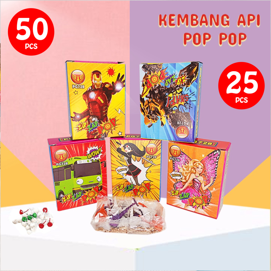 POP POP BAWANG / MAINAN KEMBANG API POP POP / Mainan anak petasan banting / Jual petasan banting / PETASAN POP POP /Kembang Api Banting/Petasan Banting Bawang Zip Zap Zop 25PCS