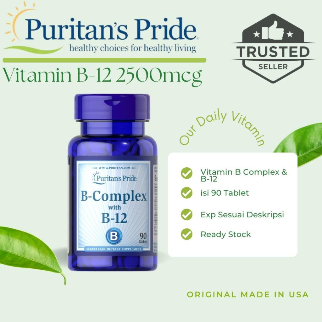 Puritan Pride Vitamin B Complex with Vitamin B12 isi 90 Tablet
