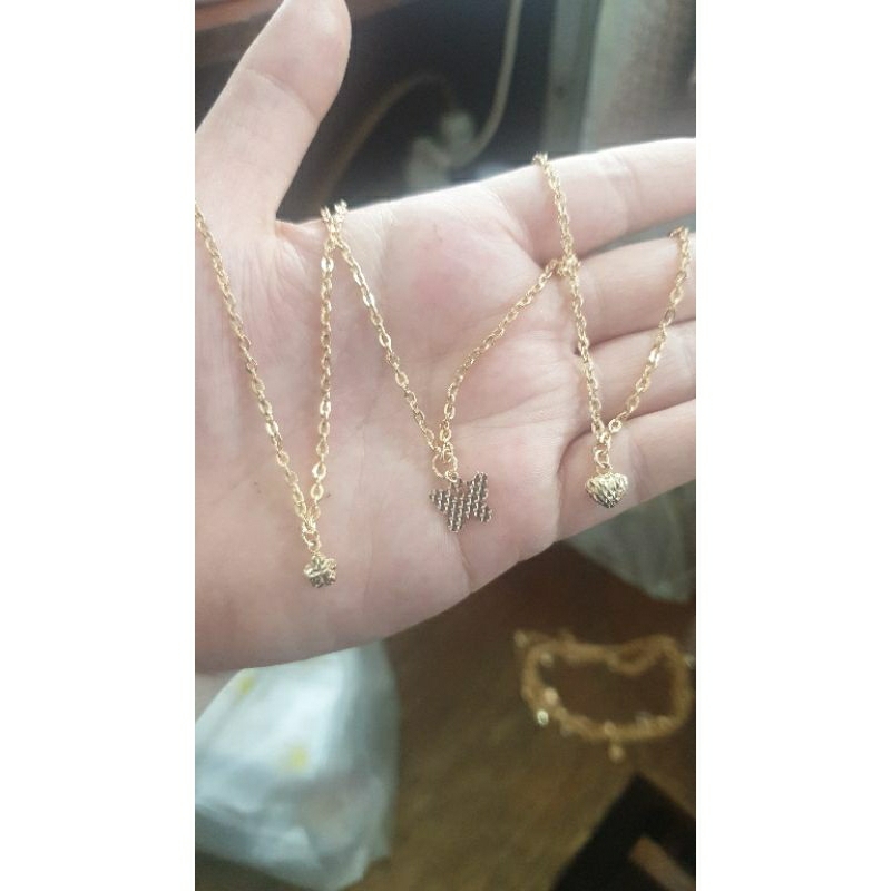 kalung balita anak polos bandul kupu love bulat emas asli 700 70% 16k