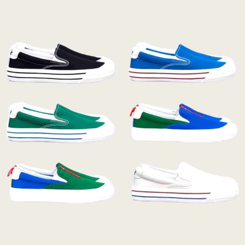 Sepatu Compass RGB Slip On Green/Blue(UNDER RETAIL)