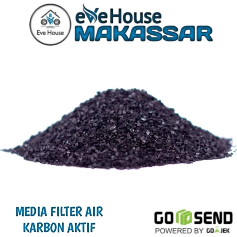 Makassar Media filter air karbon aktif 500 gram penjernih air carbon active