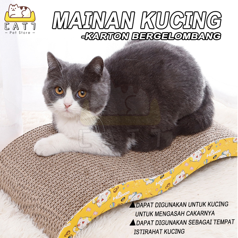 Papan Garuk Kucing Mainan Cat Scratch Board Tebal Garukan Karton Bergelombang Papan Garuk Untuk Kucing Untuk Mengasah Cakarnya Mainan Hewan Peliharaan