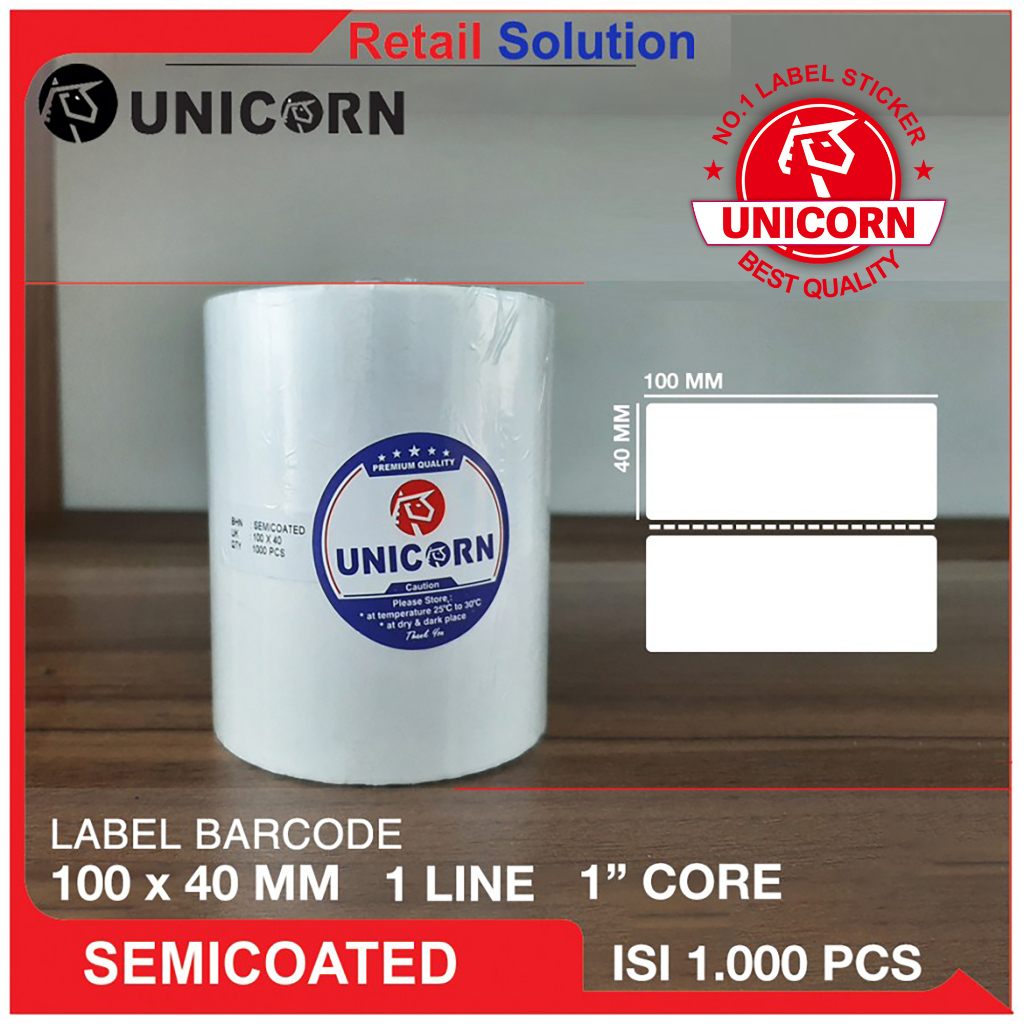 Stiker Barcode Label Semicoat 100 x 40 mm / 100x40 mm / 100x40mm