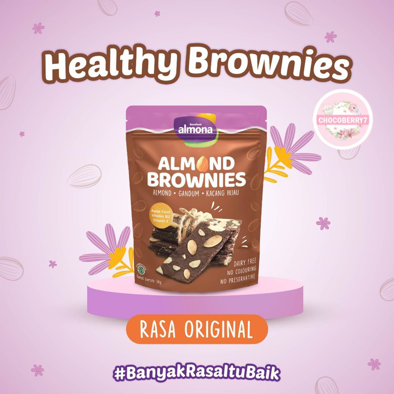 Almona Almond Brownies Cookies 50gr Snack Sehat Cemilan Diet Barefood