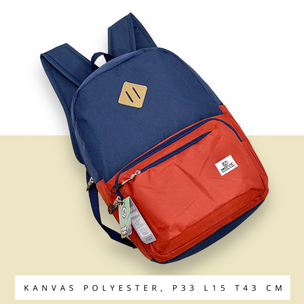 (NEVSET BAG) ransel sekolah menengah mahasiswa kampus bahan kanvas banyak ruang gesper wanita pria unisex