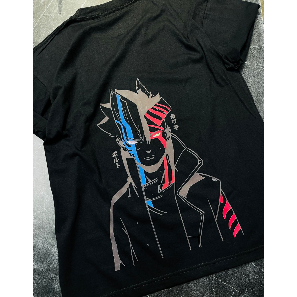 TORIZU Tshirt Boruto x Kawaki Karma Black Anime Manga Naruto Premium Unisex