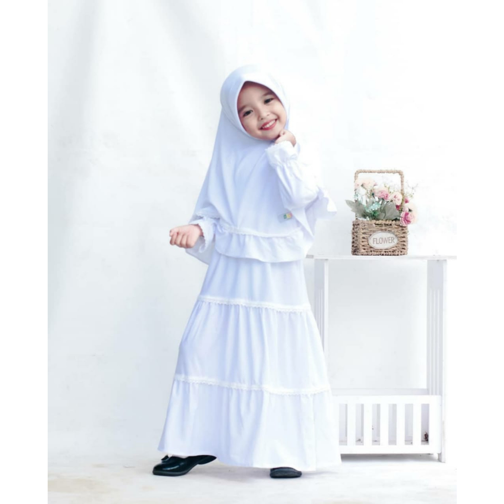 Gamis Anak Perempuan Gamis Anak Warna Putih Anak 1-10 Tahun Gamis Putih Manasik Haji Anak Gamis Anak Set Jilbab Modern Terbaru 2023 Baju Muslim Anak Perempuan Fashion Muslim Anak