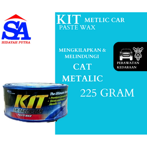 Kit Paste Metallic 225 gr / KIT Metallic Car Wax 225 gr / KIT METTALIC CAR PASTE WAX KALENG BIRU PEN