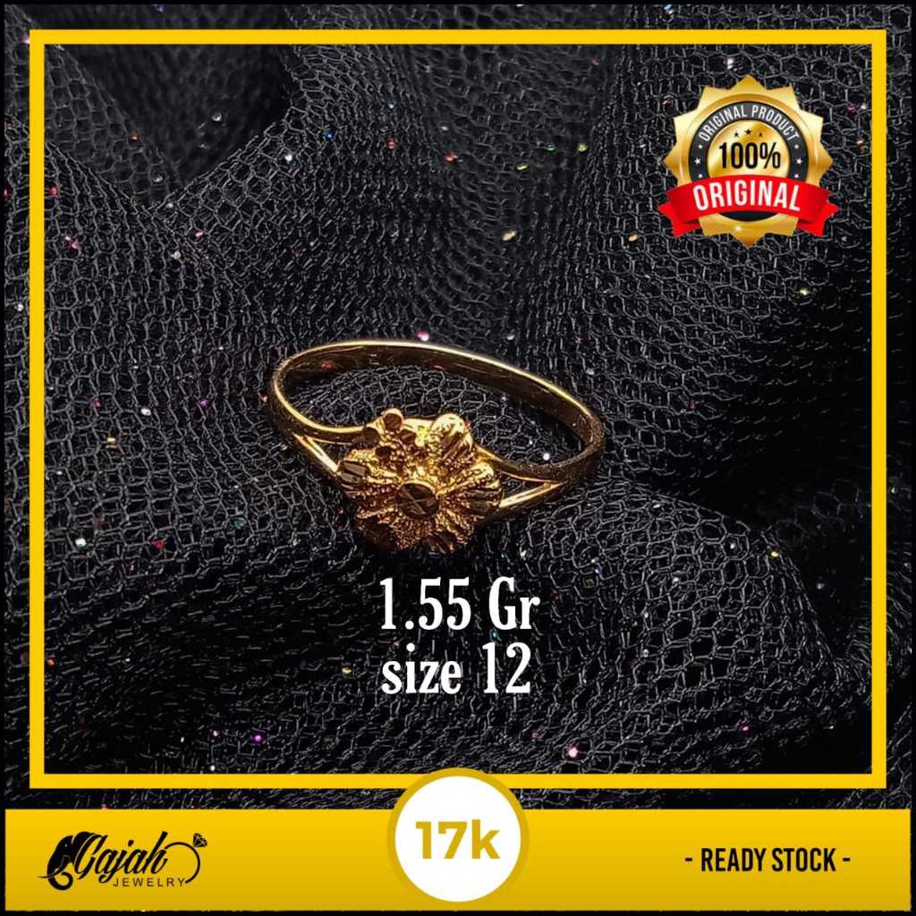 Cincin Emas 17K - 1.55 Gr Kadar 750 - 4756