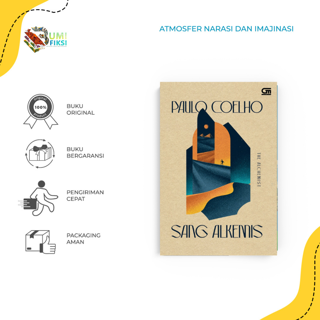 Buku Novel Sang Alkemis (The Alchemist) Cover Baru - Paulo Coelho - Gramedia - Bumifiksi
