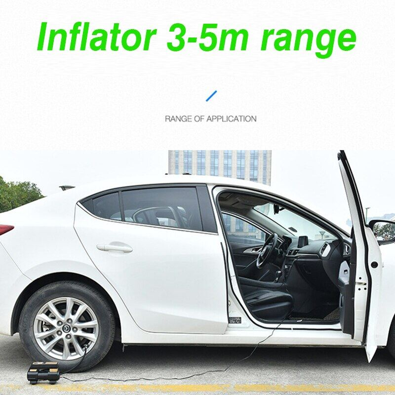 Pompa Udara Mini Inflator Ban Mobil Otomatis dengan Lampu LED Tampilan Digital Kompresor Udara Mobil Dengan 2 Nozel