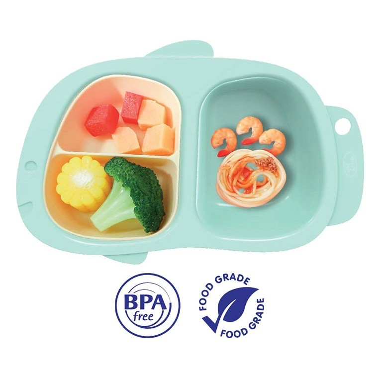 Makassar ! Baby Safe Meal Plate with Cover Piring Makan Bayi dan Anak dengan Tutup