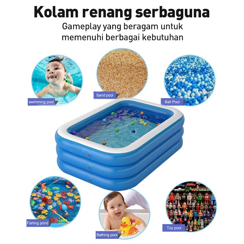 Ready stock✅Bayi Bahagia Kolam Renang Anak Jumbo 3 Meter/Kolam Balon Anak 3 Ring/Kolam Mandi Bola PVC/Balon Kolam Renang Anak  300*180CM/Portable Kolam Anak Lmport/Pool Inflatable 260*160CM 210*130CM 150*100CM/Balon Renang Anak