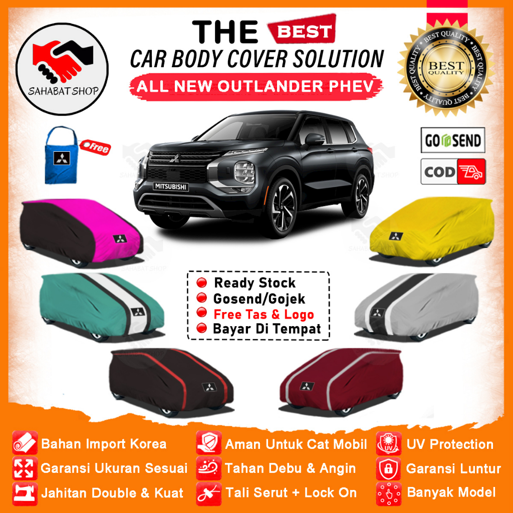 Sahabat Body Cover Mobil Outlander / Sarung Penutup Mitsubishi Outlander PHEV Outdoor / Selimut Tutup Mantel Kerodong Jas Mantol Pelindung Pembungkus Kelambu Kerudung Terpal Tutupan Bungkus Mobil Outlander Sport Waterproof Anti Air Model Orange