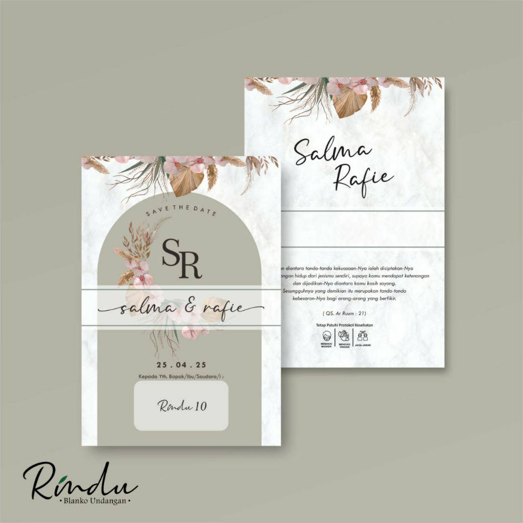 BLANGKO UNDANGAN RINDU 10 / UNDANGAN KOSONG / FREE FILE SETTING / UNNDANGAN PERNIKAHAN / UNDANGAN KH