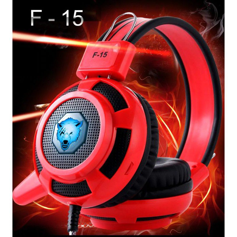 GAMING F15 STEREO SOUND Yoro PUBG Headphone Led Light Gamers Headset Super Bass Earphone Audio Music Gaming Game PROMO SEN