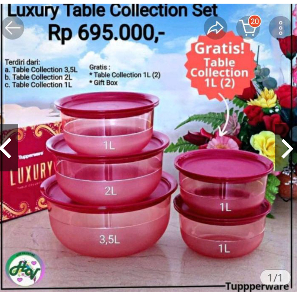 Fuschia Table Collection / Paket Wadah Saji Tupperware Original Termurah