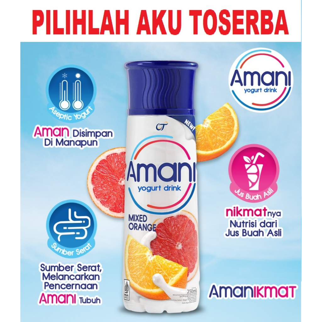 AMANI Yogurt Drink MIXED ORANGE 250 ml - ( HARGA 6 BOTOL )