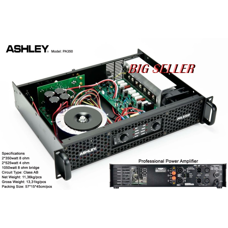 power amplifier profesional ashley pa350 1050 watt class AB