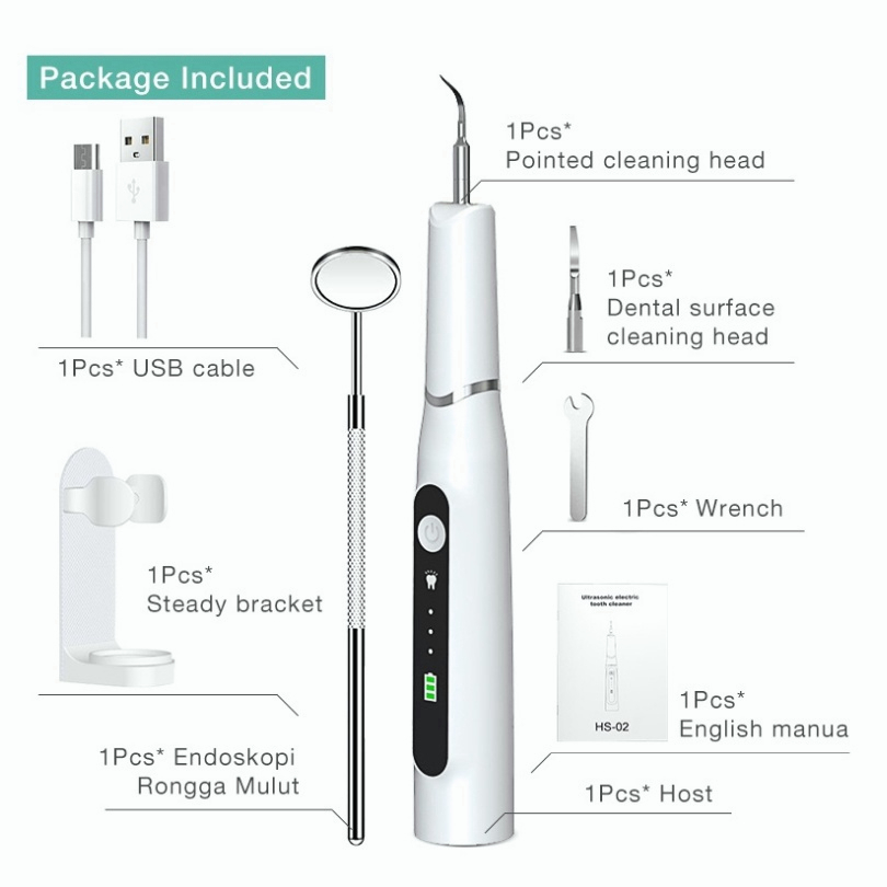 Dental Scaling Alat Pembersih Karang Gigi Sonic Elektrik 1 Set 3 Modes Perawatan Dan Pembersih Karang Gigi Dental Remover With Light