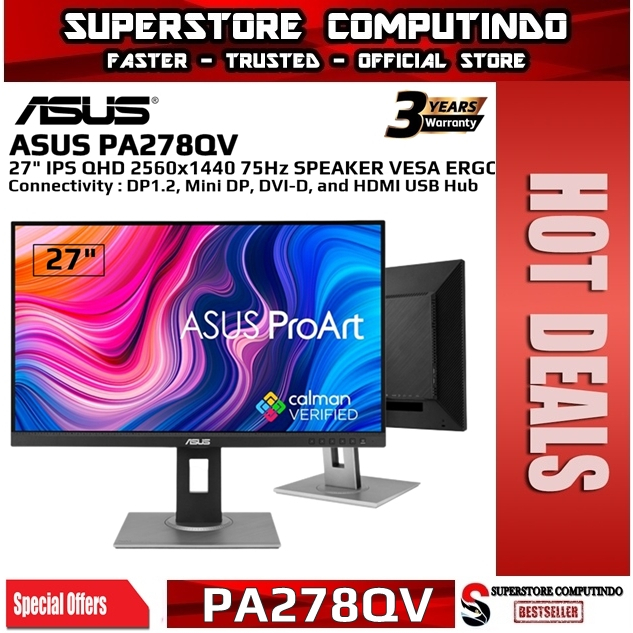 Monitor LED Asus Pro Art PA278QV 27&quot; IPS 2560x1440 HDMI MiniDP DP DVi