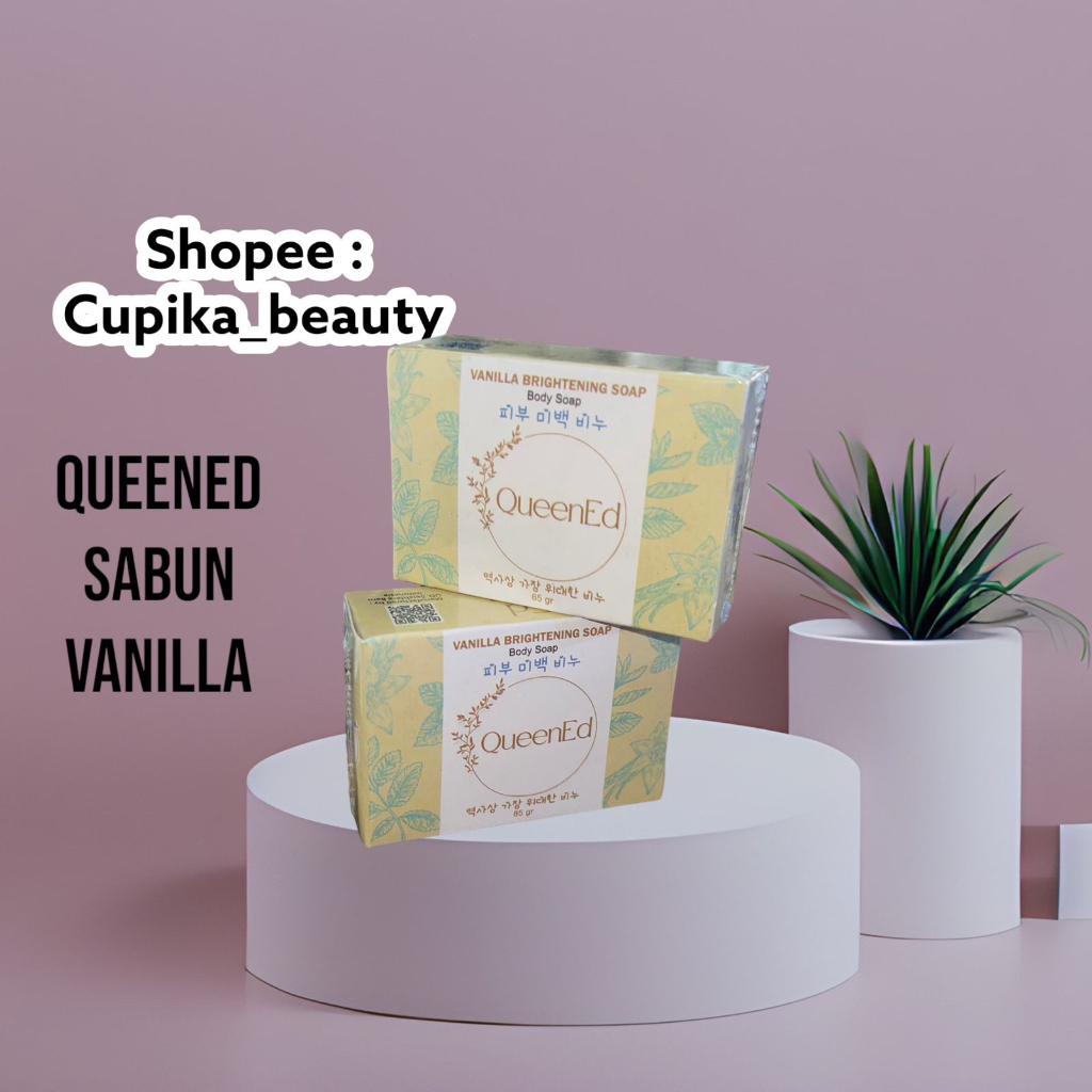 [uk.xx] queenEd vanilla whitening bar soap - sabun batang queenEd flavor vanilla