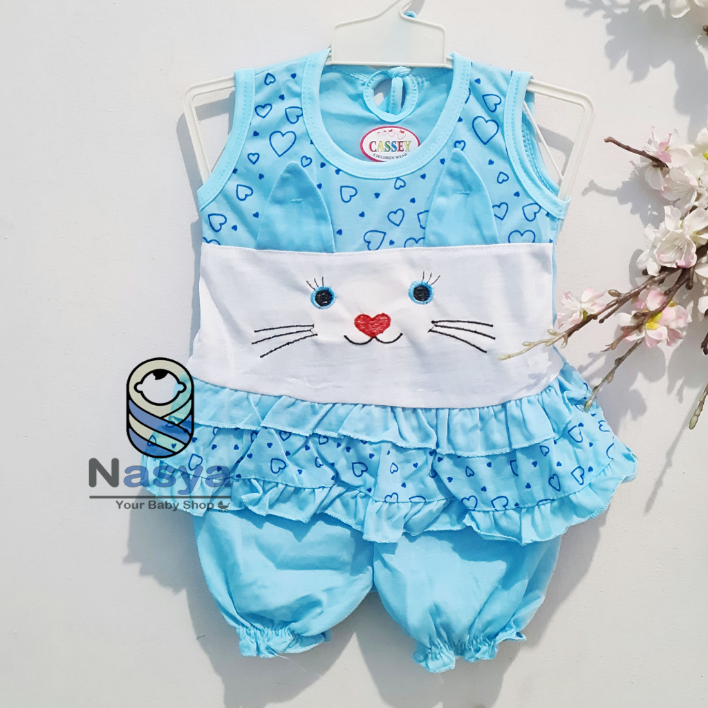 [N-085] Setelan baju bayi perempuan pita lucu MURAH - Naomi (3-6m)