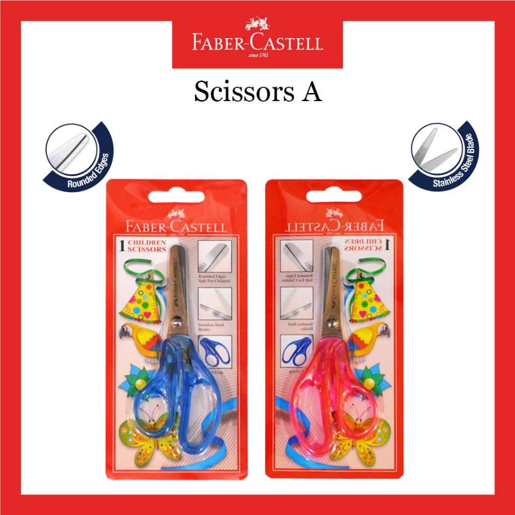 

Gunting Faber Castell A / Untuk Anak-Anak / Children Scissor / Warna Biru dan Pink