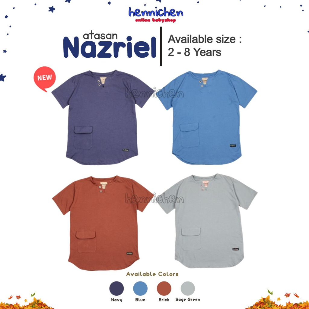 MAKAREEM-NAZRIEL KAOS KURTA ANAK LAKI LAKI BAJU LEBARAN BAJU KOKO ATASAN ANAK LAKI LAKI 2- 8 TAHUN OVIKIDS